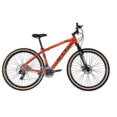 Imagem de Bicicleta Aro 29 Gti Roma Alumínio 21v Freio a Disco Garfo Suspensão com Pneu Faixa Bege (15, Laranja)