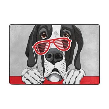 Imagem de Top Carpenter Tapete de área, ótimo cão dinamarquês com grelhador vermelho, capacho para piso de madeira, entrada e sala de estar, quarto, 91,4 x 61 cm