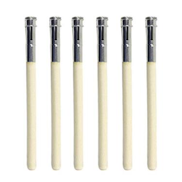 Imagem de 6 Unidades Alongador De Lápis De Arte Extensores De Escrita De Arte Ferramenta De Extensão De Lápis Extensores De Lápis De Madeira Filho Histórico Bambu Aço Inoxidável