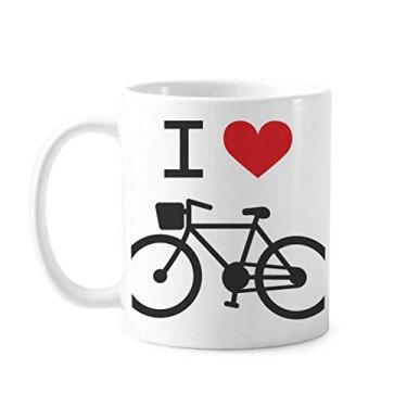 Imagem de Caneca de cerâmica com estampa de bicicleta I Love Red Heart
