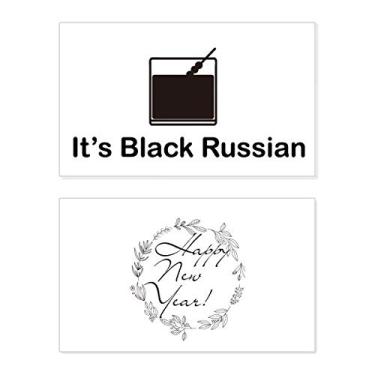 Imagem de Black Russian Cocktail Festival Ano Novo Cartão de felicitações Bless Message Present
