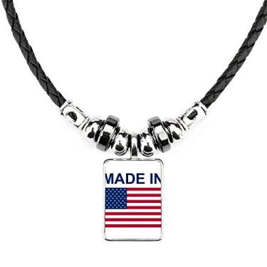 Imagem de DIYthinker Colar feito nos Estados Unidos Love Jewelry Torque Leather Rope Pendant