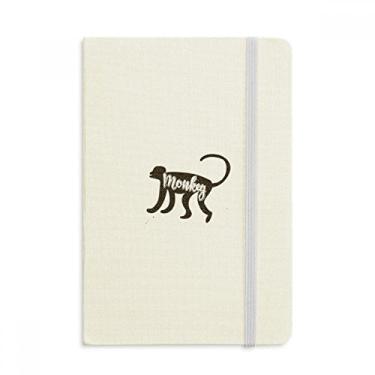 Imagem de Caderno de animais em preto e branco com capa dura oficial em tecido diário clássico