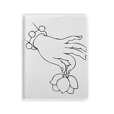 Imagem de Caderno de desenho de linha de lótus religião budista capa macia