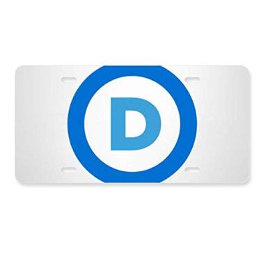 Imagem de DIYthinker Emblema Americano Partido Democrático Azul Placa de licença Decoração de Aço Inoxidável