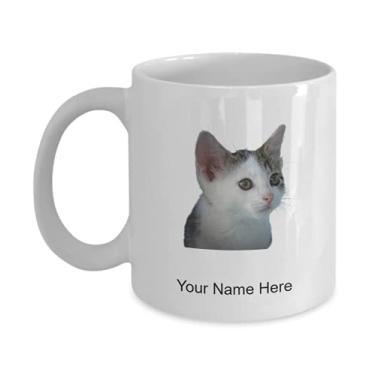 Imagem de Caneca de gato personalizada - Caneca de café para presentes de gatos, ideia de crianças meninos e meninas Amor - Caneca de café de 325 ml
