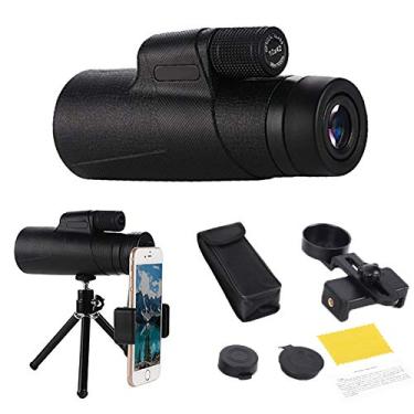 Imagem de Telescópio monocular 12x50, BAK4 Prisma à prova d'água monóculo à prova de embaçamento com suporte para smartphone e tripé para acampamento de observação de pássaros