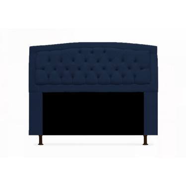 Imagem de Cabeceira Geovana Para Cama Box Queen 160 cm Suede Azul Marinho - LM DECOR