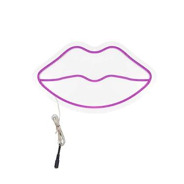 Imagem de Painel Luminoso Letreiro Criativo BEIJO - Neon LED Roxo