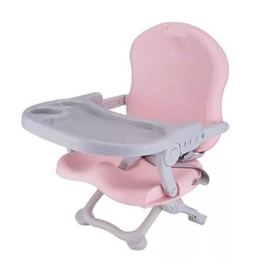 Imagem de Cadeira Alimentação Bebê Assento Dobrável Infantil Criança Refeição Portátil (Rosa)