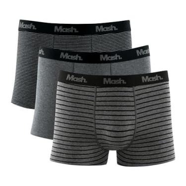 Imagem de Kit 3 Cuecas Mash Boxer Cotton Listras - Preto - M