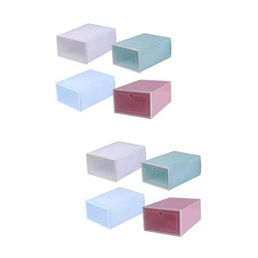 Imagem de NOLITOY Caixa De Sapato Tipo Gaveta 8 Peças Transparente Empilhável Organizador De Sapato Transparente Empilhável Gaveta Armário De Sapato Sandálias Caixa De Sapato - Caixa