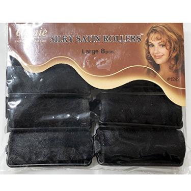 Imagem de ANNIE SILKY SATIN FOAM ROLLERS #1242, 8 unidades PRETO GRANDE 2,5 cm, Preto, 2 Pack