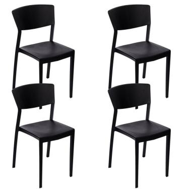Imagem de Conjunto com 4 Cadeiras para Jardim Oui Preto
