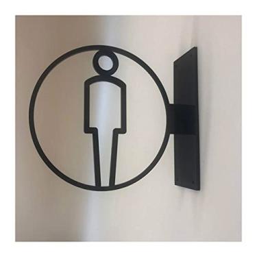Imagem de 3D Wc Signs, Side Mount Wc Signs Door Sticker Men and Women Restroom Toilet Sign Doorplate Tips Guide Creative Signage Acrylic Plaque 20X18cm (Color : B)