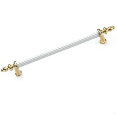 Imagem de Maçaneta leve para porta de armário, gaveta, sapato, móveis, tubo circular, ouro branco 224mm