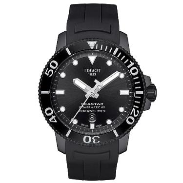 Imagem de Tissot Relógio masculino Seastar 660/1000 aço inoxidável casual preto T1204073705100, Preto