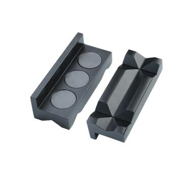 Imagem de Almofadas de mandíbula de torno de 10 cm Tampas magnéticas de alumínio para morsa de tubo reversível Torno de tubo um torno de encaixe capas profissionais de proteção de torno multiuso inserções de