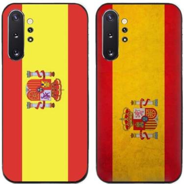 Imagem de 2 peças retrô bandeira da Espanha impressa TPU gel silicone capa de telefone traseira para Samsung Galaxy (Galaxy Note 10+)