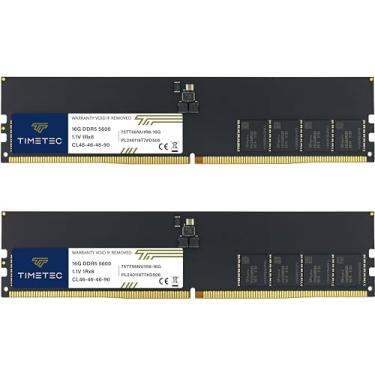 Imagem de Timetec Kit de 32 GB (2 x 16 GB) DDR5 5600MHz PC5-44800 Unbuffered Non-ECC 1.1V CL46 1Rx8 Sinlge Rank 288 pinos UDIMM Desktop Memory RAM Upgrade