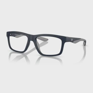 Imagem de Armação para Óculos de Grau Original Empório Armani Azul e Cinza Quadrado Acetato Sem plaqueta Masculino EA3220U