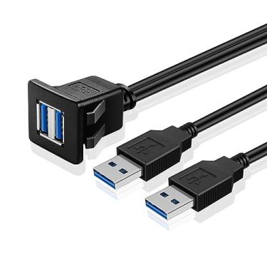 Imagem de TNP Products Cabo USB 3.0 à Prova d'Água com 2 Portas, 6 Pés, para Veículos e Computadores