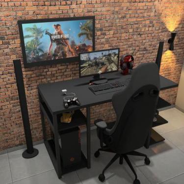 Imagem de Mesa Gamer/Escrivaninha Estilo Industrial, Preto G-0021 - Lenna-Decor