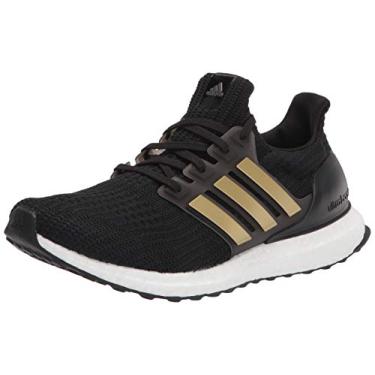 Imagem de adidas Tênis de corrida feminino Ultraboost 4.0 DNA, preto/dourado metálico/branco, 35, Preto/dourado metálico/branco, 35