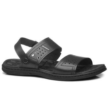 Imagem de Sandália Masculina Papete Couro Anilina Preto Pegada 131225-03