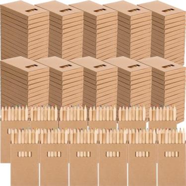 Imagem de Janlaugh 300 caixas mini lápis de cor operação itens de Natal 3,5 polegadas lápis de cor, material de volta às aulas lápis de cor pequenos pré-afiados para pintar esboços, 8 cores diferentes