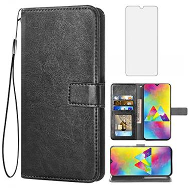 Imagem de Asuwish Capa carteira compatível com Samsung Galaxy M20, protetor de tela de vidro temperado e capa flip de couro, suporte para cartão, acessórios de celular, capas para celular para Glaxay M 20 M20,