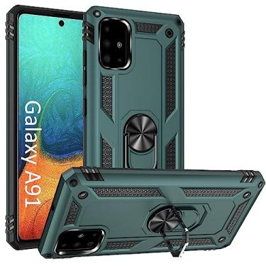 Imagem de ADDIT Capa Case Magnetica Anti Impacto para Samsung Galaxy S10 Lite / A91 (2020) (Tela 6.7), Compatível com Suporte Automotivo Magnético, Stand e Suporte Anel e Rotação 360, TPU, Verde