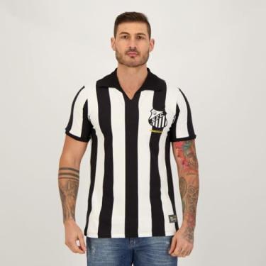 Imagem de RetrôMania Camisa Masculina Santos Bimundial Listrado 62/63