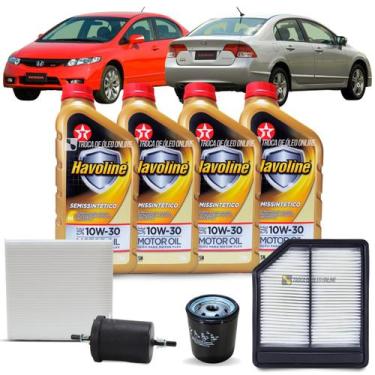 Imagem de Kit Troca de Óleo Honda Civic Flex 1.8 G8 2008-2011 + Higienizador