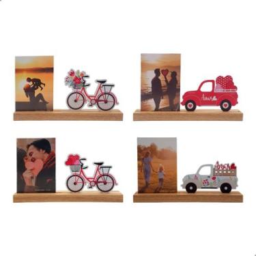 Imagem de Kit 4 Enfeite Decorativo Com Porta Retratos Presente Dia Dos Namorados