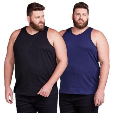 Imagem de Kit 2 Camisas Regatas Plus Size Masculina 100% Algodão - DAZE MODAS, G