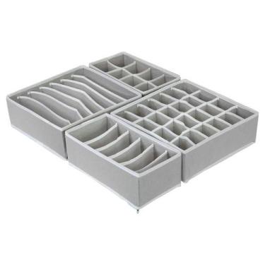 Imagem de Kit Organizador de Gaveta Dobrável com Divisórias - 4 Peças - Neoimp