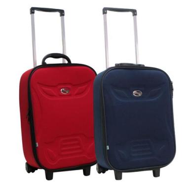 Imagem de Kit 2 malas de viagem média forrada semi-rígida grotaferrata, M, Azul,