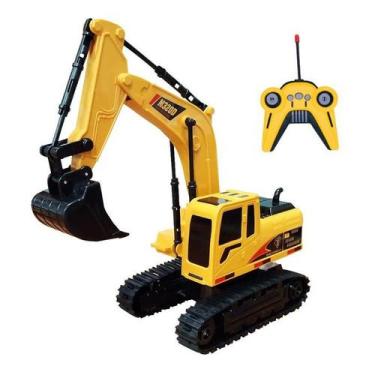 Imagem de Brinquedo Máquina Escavadeira Metal Recarregável Com Controle Remoto -