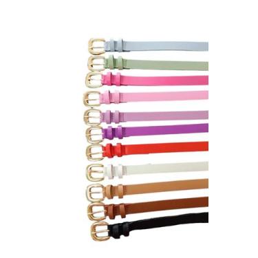 Imagem de Cinto feminino em couro legítimo fivela Dourada 2 cm - Cinturinpelle ,
