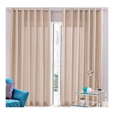 Imagem de Cortina Gaze Linho 7mx2,65m Com Forro Microfibra Varão Duplo - Chrisne