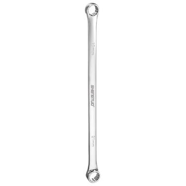 Imagem de HARFINGTON Chave de caixa de extremidade dupla 19 x 21 mm métrica 12 pontos 0 graus deslocamento extra longo caixa de extremidade dupla chave catraca CR-V polido chave inglesa longa ferramentas para