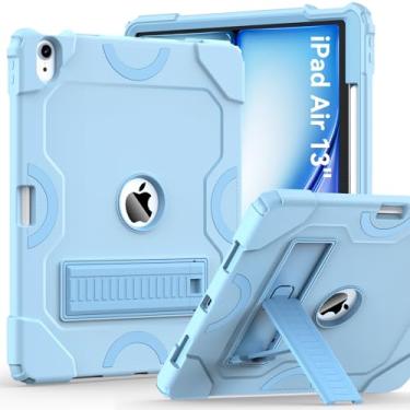 Imagem de Cantis Capa para iPad Air 13 polegadas M2 (2024), iPad Air 13 com suporte para lápis, capa protetora resistente à prova de choque suporta Pencil Pro e Pencil (USB-C), azul celeste