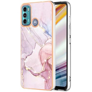 Imagem de Monwutong Capa fina para Motorola G60, capa para Moto G40 Fusion, capa moderna com padrão de mármore IMD brilhante para meninas, capa de proteção de tela e câmera para Moto G60/G40 Fusion, YBDD, ouro