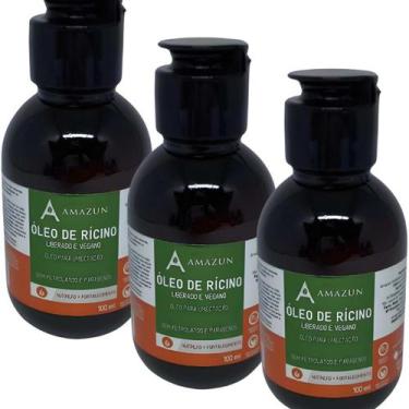 Imagem de Kit 03 Óleo de Rícino Para Crescimento do Cabelo 1000ml - Amazun
