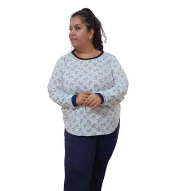 Imagem de Pijama Plus Size Feminino Manga Longa Estampas Variadas - Turbulencia 