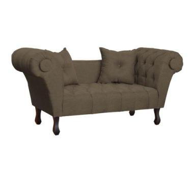 Imagem de Divã Recamier Namoradeira Deisy 155 Linho - RS Decor, Cacau