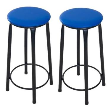 Imagem de Kit 2 banquetas alta sem encosto cozinha bar balcão - ESPAÇO JUNCO, AZ
