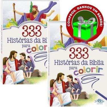 Imagem de Combo 2 Livros 333 Histórias da Bíblia para Colorir  Ilustrada Infanti