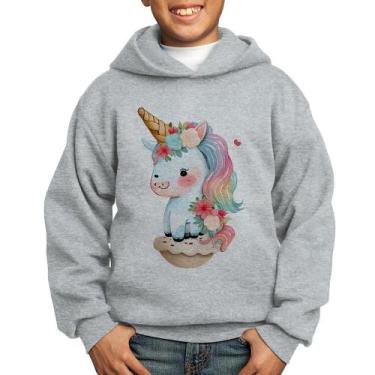 Imagem de Moletom Infantil Unicórnio Bebê - Foca na Moda, Cinza, 4